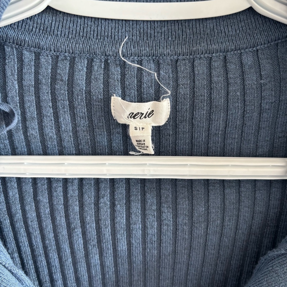 Aerie - Ribbed Gotta Jet Knit Top - Blue - Picture 3 of 6